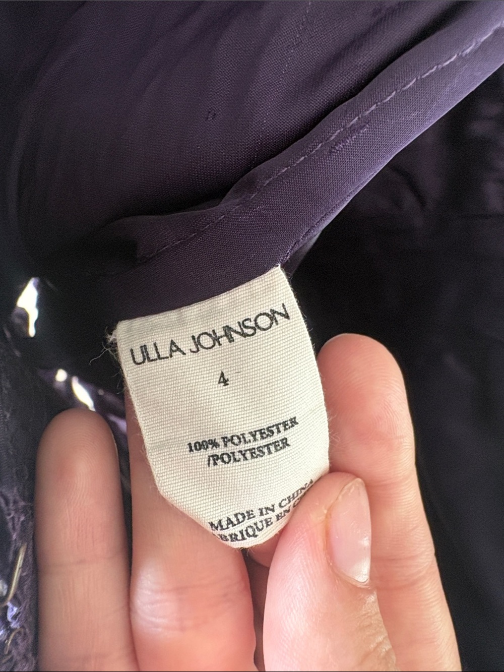 Ulla Johnson Mia Ruched Satin Peplum Blouse in Purple - Picture 9 of 10